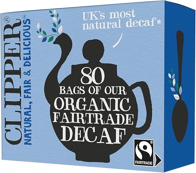 Clipper Tea, Black Tea Assam Blend, Fairtrade, Organic, Plant-Based, Decaf British Tea, 1 Pack, 80 Unbleached Tea Bags