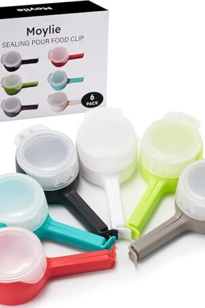 Bag Clips for Food Storage Sealing Clips with Pour Spouts Food Sealing Plastic Great for All Food or Cat/Dog Food Storage and Organization（6 Pack）