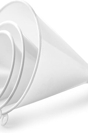 Zulay Kitchen 3-Piece Plastic Funnel Set - Large, Medium, and Small Kitchen Funnels Pouring Spout - for Filling Bottles Water Liquid, Protein Powder, Food Grade Cooking, Drink, Paint, Lotion, Kids