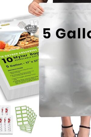 10pcs 5 Gallon Mylar Bags Zipper Resealable