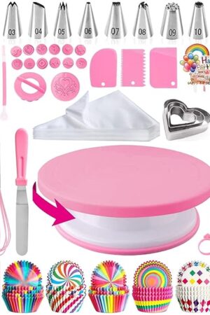 Cake Decorating Kit,Piping Bags and Tips Set,Cake Decorating Supplies,Frosting Piping Kit,Cake Baking Supplies for Beginners (255PCS)
