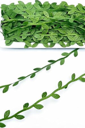 66 Ft Artificial Vines,Green Leaf Gift Wrapping Trim Ribbon,Eucalyptus Leaves Garland Wreath Accessory DIY Craft Party Wedding Home Decoration