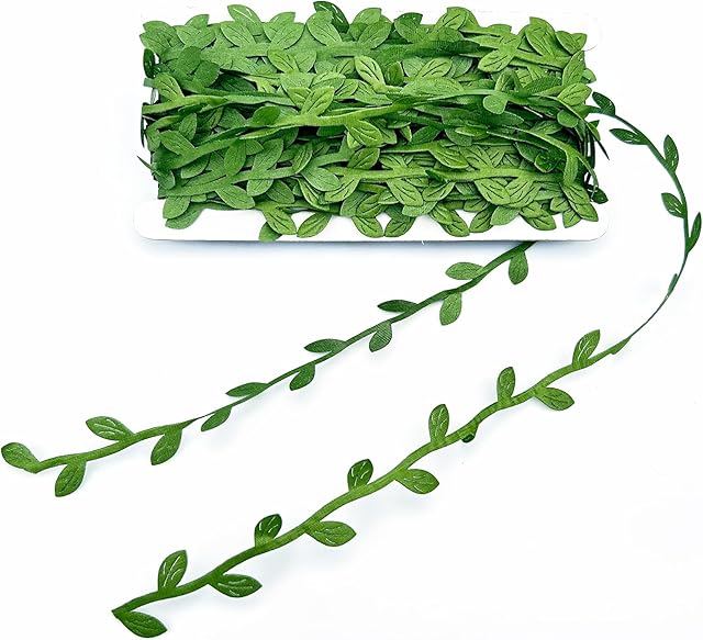 66 Ft Artificial Vines,Green Leaf Gift Wrapping Trim Ribbon,Eucalyptus Leaves Garland Wreath Accessory DIY Craft Party Wedding Home Decoration