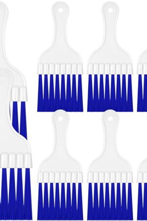 Boao 8 Packs Coil Brush Air Conditioner Condenser Refrigerator Cleaning HVAC Coil Cleaner Small Plastic Whisk Brush (Blue)