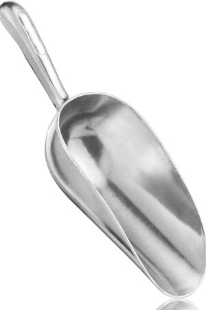 Cast Aluminum Utility Scoop, 5-Ounce - Round Bottom, Small ice scoop For Multi-Purpose Use, With Finger Groove Handle (Hand Wash Only) 5 oz.