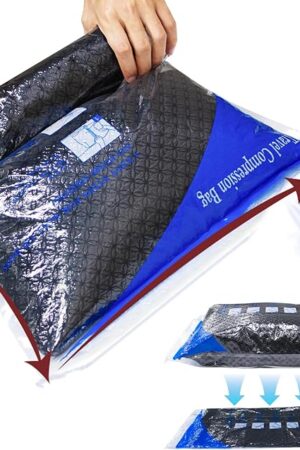 12 Pack Compression Bags for Travel | Vacuum Seal Storage Bags for Luggage & Dirty Clothes | Travel Packing Space Saver Bags for Suitcases & Home Organization | MEIQIHOME