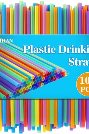 100pcs Colorful Drinking Straws - Cocktail Drinking Straws disposable Stirrer Bulk Party 19x0.55CM for Women Men Adults for juice, cocktails