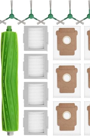 19 Pcs Accessories Kit Compatible with iRobot Roomba Max 705 Vac/Plus 504 Vac Robot Vacuum, Replacement Parts Include 2 Main Brushes, 6 Dust Bags, 4 Filters, 6 Side Brushes, 1 Cleaning Tool