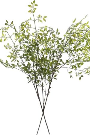 Artificial Plants,2PCS 43.3" Green Nandina Faux Branches for Vase,Artificial Plants for Shop Garden Office Home Décor