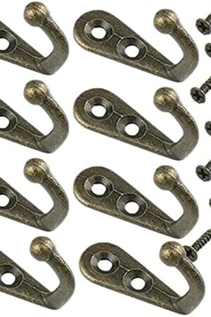 Yansanido Metal Single Door Hook Bronze Tone, Pack of 24