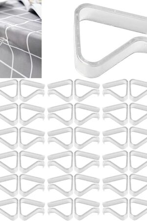 48 Pieces Transparent Clear Tablecloth Clips, Plastic Table Cloth Clips，Windproof Table Cover Holder Clamps，Table Cloth Holder for Christmas Home Wedding Party Indoor Outdoor Camping Picnic (Large)