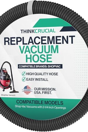 10-Foot Hose Assembly for Shop-Vac Vacuums with 2-1/4 Inch Openings; Designed and Engineered by Think Crucial