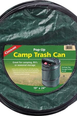 Coghlan's Pop-Up Lightweight Trash Can – Collapsible Waste Bin for Camping, RV, Outdoor Events, and Travel – Durable, Compact, and Easy to Store – 29.5 Gallon