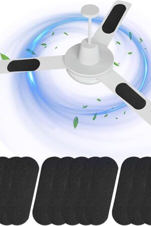 15 Pack Ceiling Fan Filters for Blades, Air Fan Filters for Ceiling Fan Blades with Activated Charcoal for Common Household Contaminants, Unscented Coconut Carbon Universal Ceiling Fan Air Purifiers