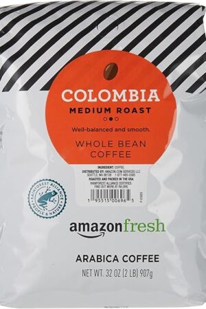 Amazon Fresh, Colombia Whole Bean Coffee Medium Roast, 32 Oz