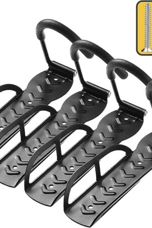 Bike Rack for Garage Wall Mount 4 Pack Vertical Bike Hooks Bicycle Hanging Hooks for Indoor Storage with Non-reversible Hooks