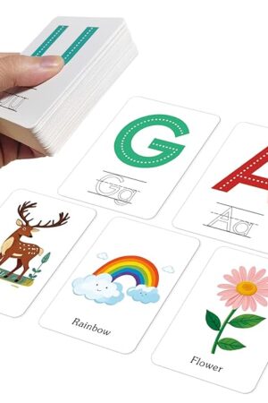The Preschool Alphabet Tool - Learn Letter Sounds 2X Faster, 26 Pcs ABC Vocabulary Flashcards, Embedded Pictograph Mnemonic Alphabet Flash Cards, Read and Rhyme Flip Books, Reading Games