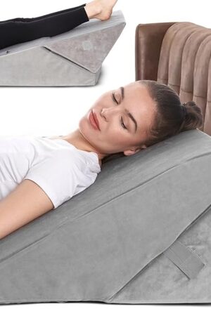 AllSett Health Adjustable Bed Wedge Pillow for Sleep Apnea, 7 in 1 Body Positioner Bed Wedge Pillow for Sleeping, Acid Reflux Pillow, GERD, Anti Snore Sleep Apnea Pillow, Heartburn