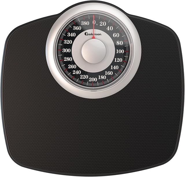 Adamson A25 Scales for Body Weight - Up to 400 LB - New Version - 5.3" Dial on 12.4" x 10.2" Platform - Anti-Skid Rubber Surface - High Precision Bathroom Scale Analog - Durable with 20-Year Assurance