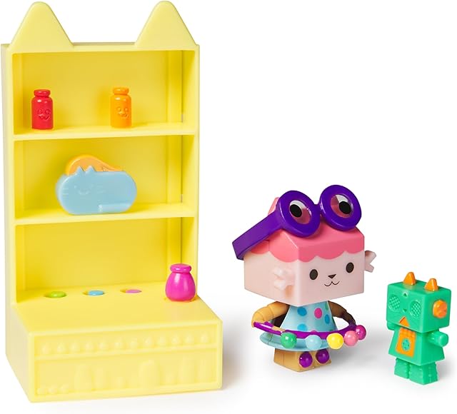 The Gabby’s Dollhouse, Celebration Series Baby Box Cat Bobble Figure with Dollhouse Furniture and Accessories, Kids Toys for Girls & Boys Ages 3 and Up