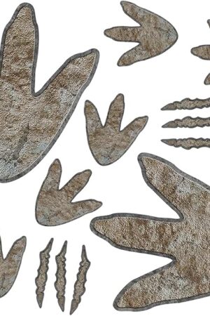 90 Pieces Dinosaur Decor Dinosaur Footprints Floor Decals Peel and Stick Track Stickers Removable Tracks Wall Decals Vinyl Footprints Wall Decal for Baby Nursery Bedroom Home Decor