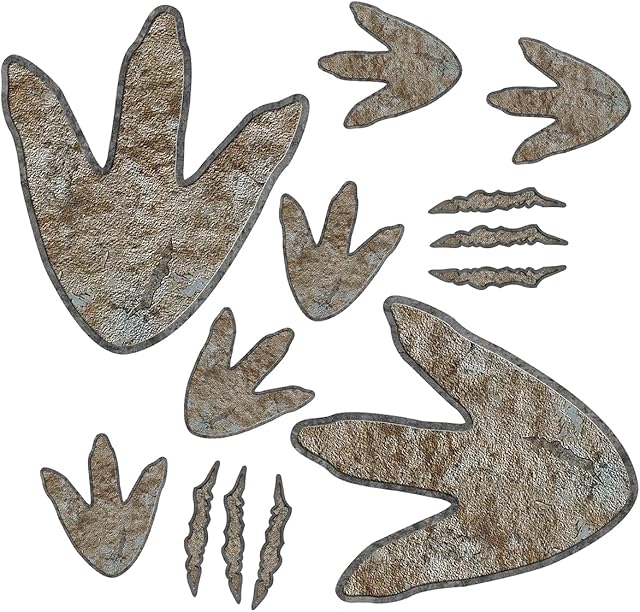 90 Pieces Dinosaur Decor Dinosaur Footprints Floor Decals Peel and Stick Track Stickers Removable Tracks Wall Decals Vinyl Footprints Wall Decal for Baby Nursery Bedroom Home Decor