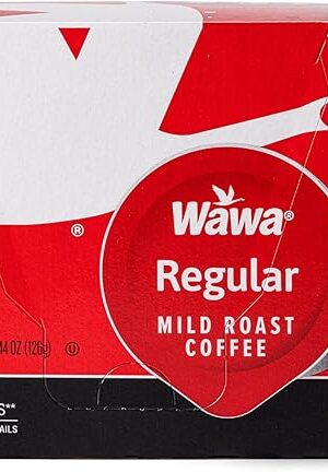 Wawa Mild Roast Single Cup Coffee Pods, 12 Pods, 1 Box, Regular Smooth & Balanced Classic Blend, Single Serve, Slightly Sweet, 100% More Responsibly Sourced from Rainforest Alliance Certified Farms