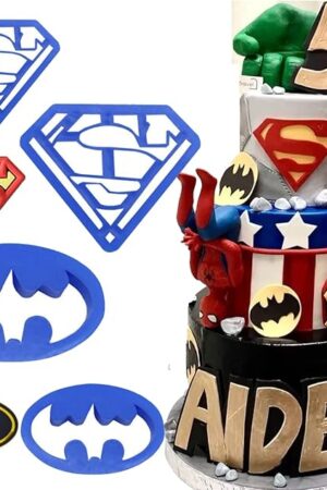 4pcs set Super Hero Batman Superman cartoon Cookie impression Cutter pastry stamp biscuit mold Sugarcraft Cake Decoration