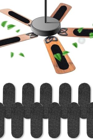 Ceiling Fan Air Filter -15 Pack Activated Coconut Shell Carbon Unscented Air Purifier Universal Rounded Rectangle Easy-Stick Ceiling Fan Blade Filters for Home Living Room Bedroom Office