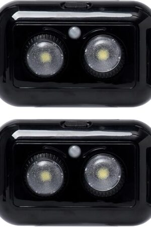 2-Pack Gun Safe Light - Magnetic PIR Motion Sensor LED Lights for Safe, Closet, and Cabinets - Mountable Light Bars with Adjustable Rotating Lens, Battery Operated - 10x6x1.5-Inch