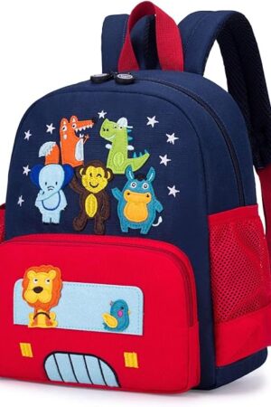 Cute Zoo Little 3d Backpack Kids Backpack for Boys and Girls Toddler Backpack Waterproof Preschool (Red)