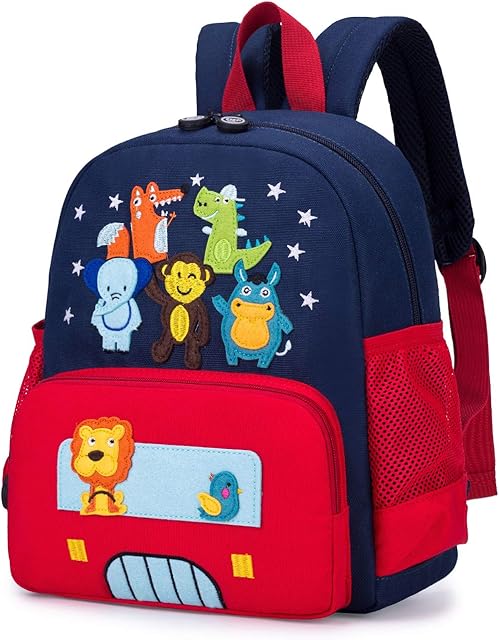 Cute Zoo Little 3d Backpack Kids Backpack for Boys and Girls Toddler Backpack Waterproof Preschool (Red)