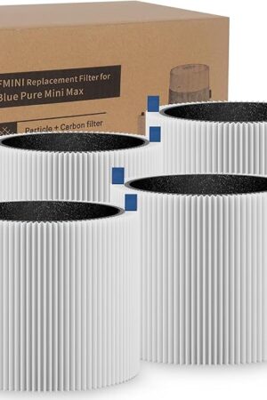 4 Pack Mini Max Filter Compatible with Blue Pure Mini Max Air Purifier, FMINI HEPA with 2-Stage Filtration System, H13 True HEPA & Pre-Filter