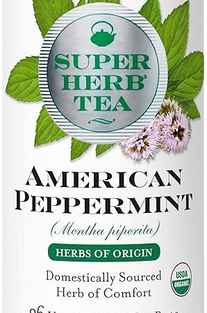 The Republic of Tea — Organic American Peppermint SuperHerb Tea Tin, 36 Herbal Tea Bags, Naturally Caffeine-Free Herbs of Origin