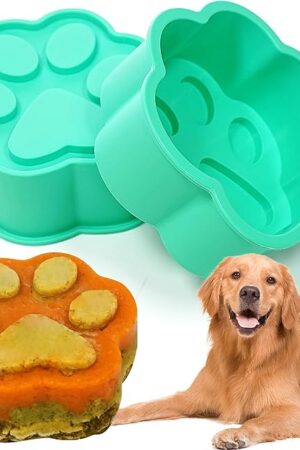 6Inch Dog Birthday Cake Mold, Dog Paw Silicone Pan Extra Large, Silicone Treat Mold for Homemade Birthday Cake