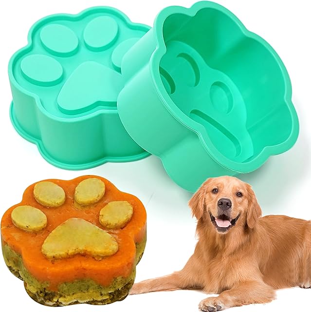 6Inch Dog Birthday Cake Mold, Dog Paw Silicone Pan Extra Large, Silicone Treat Mold for Homemade Birthday Cake