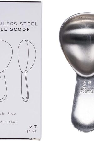 Coffee Scoop - Brushed Stainless Steel - 2 Tablespoon Capacity - Fits inside Airscape Canisters (Brushed Steel)