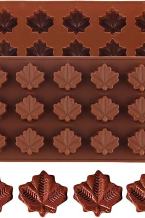 2Pcs Maple Leaf Candy Molds Maple Leaves Silicone Mold For Candy Gummy Chocolate