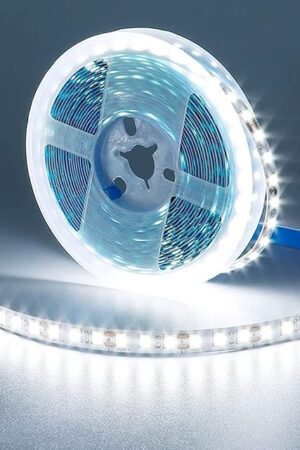 12V LED Strip Light Cool White 6000K 5M/16.4ft 600LEDs Flexible SMD2835 High Brightness No-Waterproof IP20 LED Tape Lights for Bedroom Kitchen Party etc Decorate(No Power Supply)