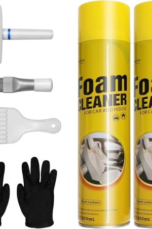Air Conditioning Unit Cleaning Kit, Coil Cleaner for AC Unit, Includes 2 Bottles of Air Conditioner Cleaner, 3-Piece Set of Air Conditioner Condenser Fin Cleaning Brush Coil Cleaning Brush