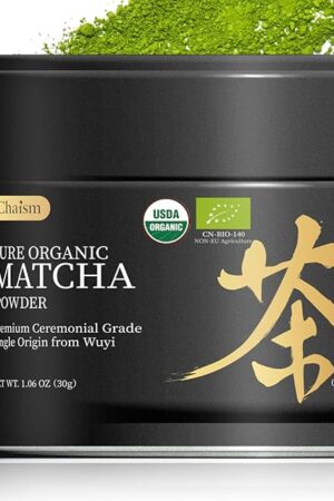 Chaism Ceremonial Grade Matcha Green Tea Powder - USDA Organic, 1.06oz | Premium First Harvest | Single Origin | Tin Container