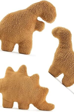 3 Packs Dino Nugget Pillow Plush, 18 inches Dinosaur Chicken Nugget Pillow Stuffed Animal Plush Toy, Dino Nugget Dinosaur Party Decoration Birthday for Kids Boys Girls
