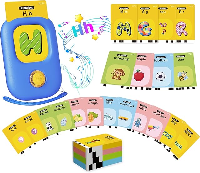 The shiningstone Flash Cards with 224 Cards with 448 Sight Words for Boys 2-5 Years Old Gifts, Speech Autism Therapy Toy, Learning Educational Montessori Sensory for Autism Toddlers