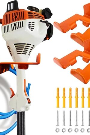 Weedeater Hanger, 2 Pack Weed Eater Hanger for Wall, Heavy Duty Weed Wacker Hooks for Garage, Garage Organization Storage Shed Organizer Mounted Trimmer Rack
