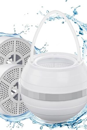 Bath Filter for Tub Fitespot - Bath Water Filter 2 Filter Cartridges - 10 Stages, Shower Water Filter, BPA-Free Removes Hundreds of Contaminants for Softer, 2,500 Gallons of Filtration (Bright white)