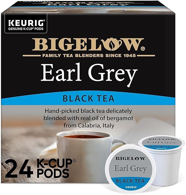 Bigelow Earl Grey Black Tea Keurig K-Cups, 24 Count Box | Caffeinated | Pack of 1 | 24 K-Cup Pods Total