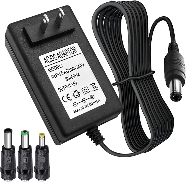 19V AC DC Charger Power Cord Compatible for Eufy RoboVac 11S 12 15C 25C 30C 35C, Pure Clean PUCRC 15 25 26B 90, Coredy Robotic R580 R650 R750 G800, ILIFE V3s Pro A4s Pro V5s Pro Robot Vacuum Cleaner