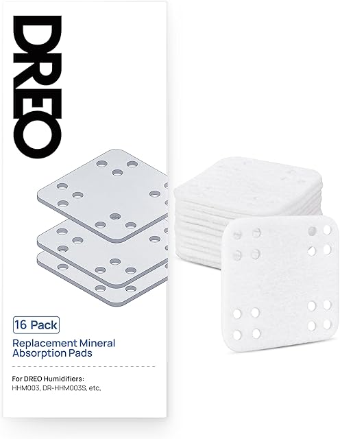 Dreo Mineral Absorption Pads 16-Pack for Humidifiers, Compatible Humidifiers HHM713/713S, Reduce Limescale, Improve Humdification Efficiency