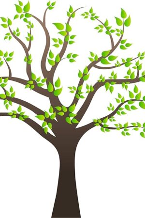 Amaonm Removable Cartoon Giant Brown Tree Wall Decals DIY Leaves Wall Sticker Peel and Stick Wall Decor for Nursery Kids Girls Nursery Room Bedroom Living Room Offices Kindergarten Decoration(Tree)
