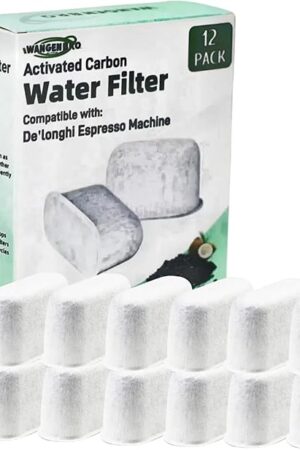 12 Pack Activated Charcoal Water Filter for Delonghi Espresso Machine COM530M, COM532M, BCO430 and More | Compatible with Delonghi Filter Replacement Accessories 7313285779